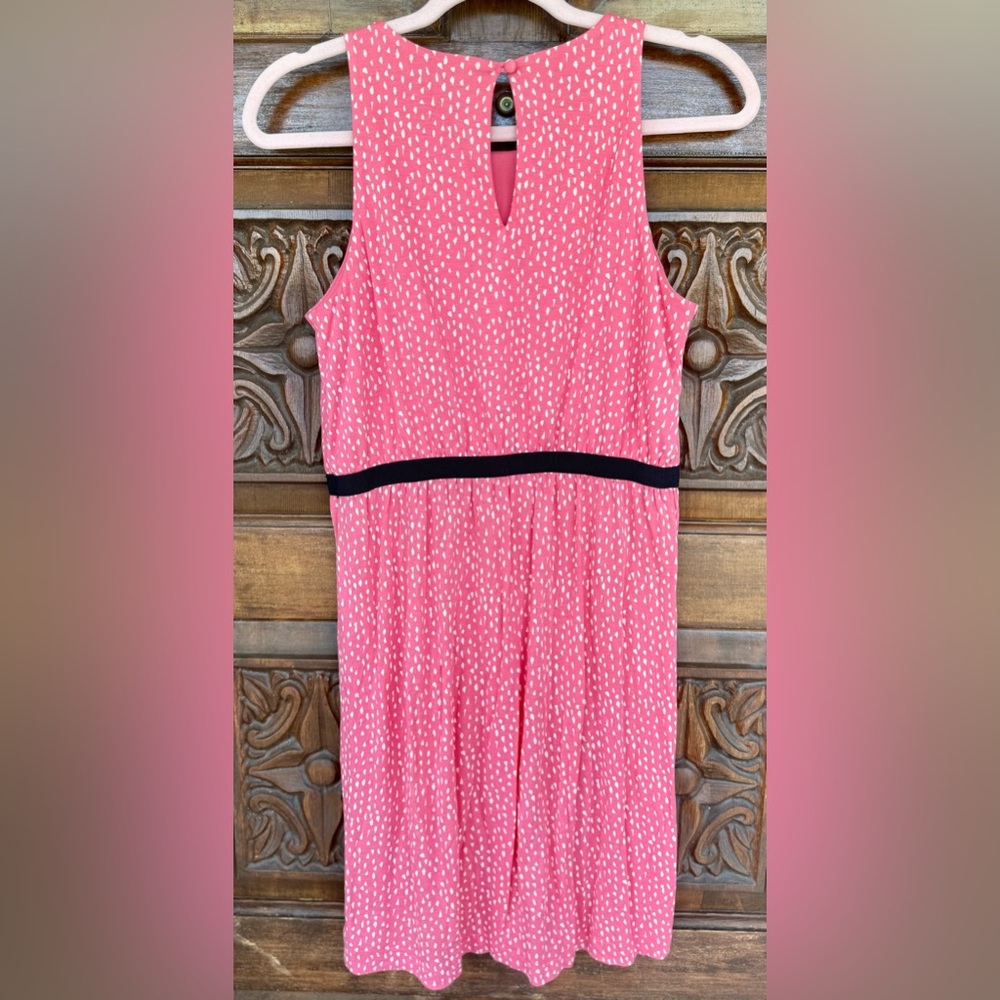 Ann Taylor LOFT Pink/Coral Sleeveless Dress W/Black Accent Waist. Size SP. NWOT - Picture 3 of 5